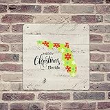 WSDESDEC Lustiges Metall-Blechschild Florida Wandposter Blechschilder Unser erstes Weihnachten in Stadt/Staatsbüro, Hof, Badezimmer, Wanddekorationen, staatliche Karte, Geschenk, 30,5 x 30,5 cm