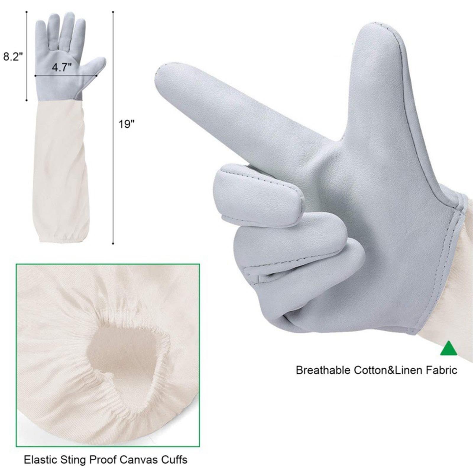 Traje de apicultor Profesional Traje de apicultura ventilado con guantes, traje cuerpo entero, ropa protectora for apicultor, granja y patio trasero(L)