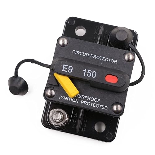 Disyuntor de 12 V - 48 V CC 150 Amp con botón de interruptor empotrable de reinicio manual, disyuntor de fusibles tipo 3 de alta resistencia, 150 A,