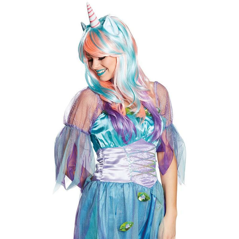 Smiffys Einhorn Perücke Pastellfarben - Lang & Gewellt Hitzebeständig Für Kostüme