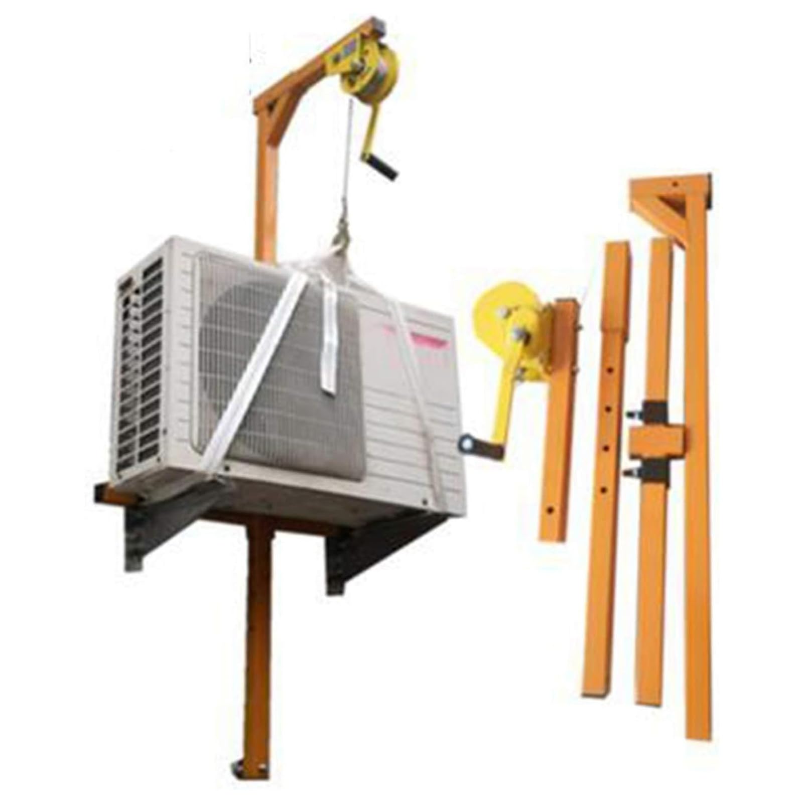 SKVLF Klimaanlage, Externe Maschineninstallation, Kleiner Kran, Installationsbügel, Handgekurbelter Hebebügel, Hebewerkzeug, Klimaanlage, Handgekurbelt,10M