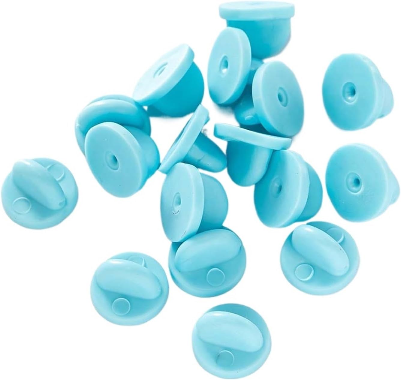 Versatile Rubber Pin Backs 300pcs Clasp Safety Buckle for DIY Lapel Brooches Badge Jewelry Accessories Findings Crafts Supplies(Blue)