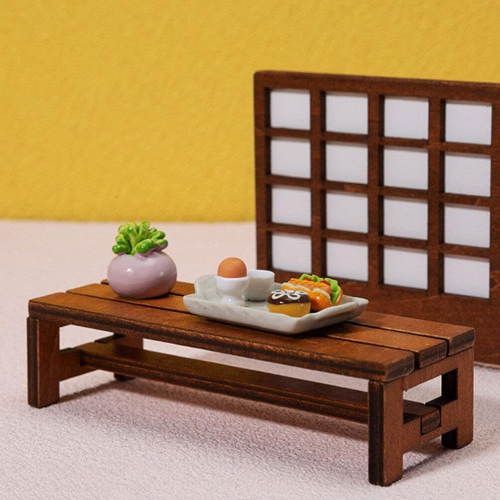 2 Mini Bancs En Bois TOYANDONA - Modèle Réaliste Pour Maison De Poupée Et Décoration