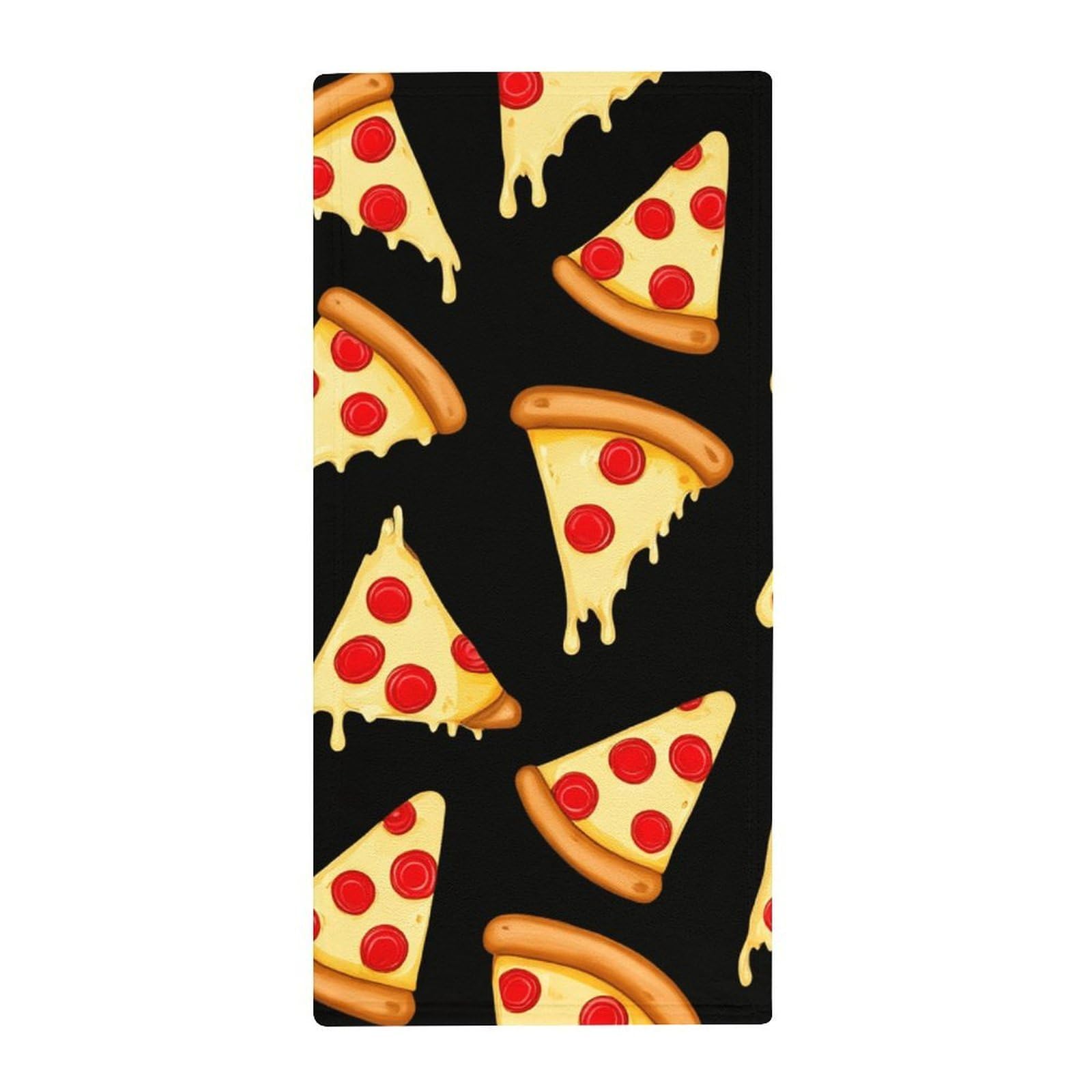 Anceky Lightweight Travel Towels, Pizza Pattern Absorbent Fingertip Towels for Camping, Yoga & Gym Essentials