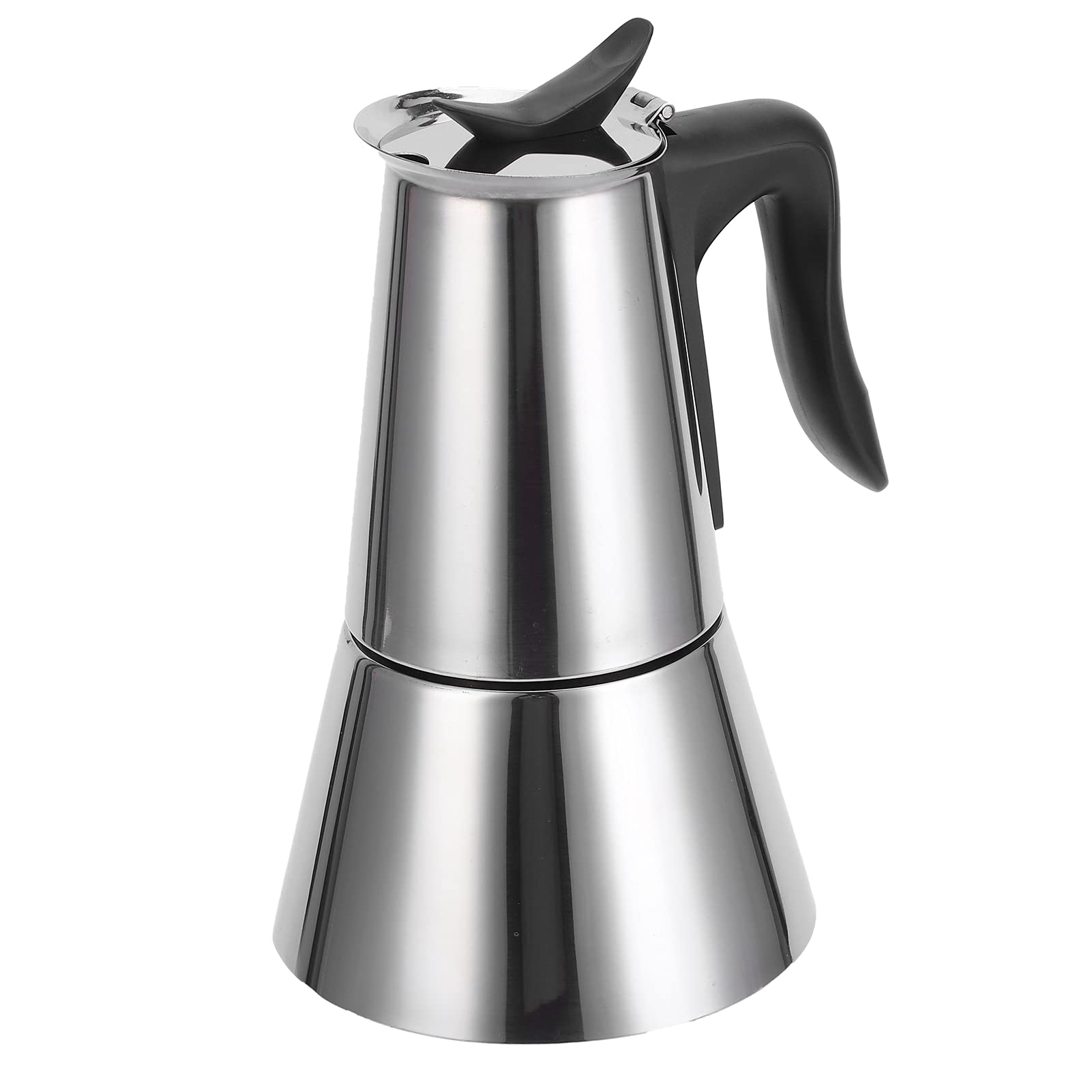 Matybobe Caffettiera Elettrica in Acciaio Inossidabile da 300 Ml Caffettiera per Uso Domestico Bollitore Taglio Sicuro Estrazione di Potenza Maniglia Isolante 480 W 5 Minuti Spegnimento