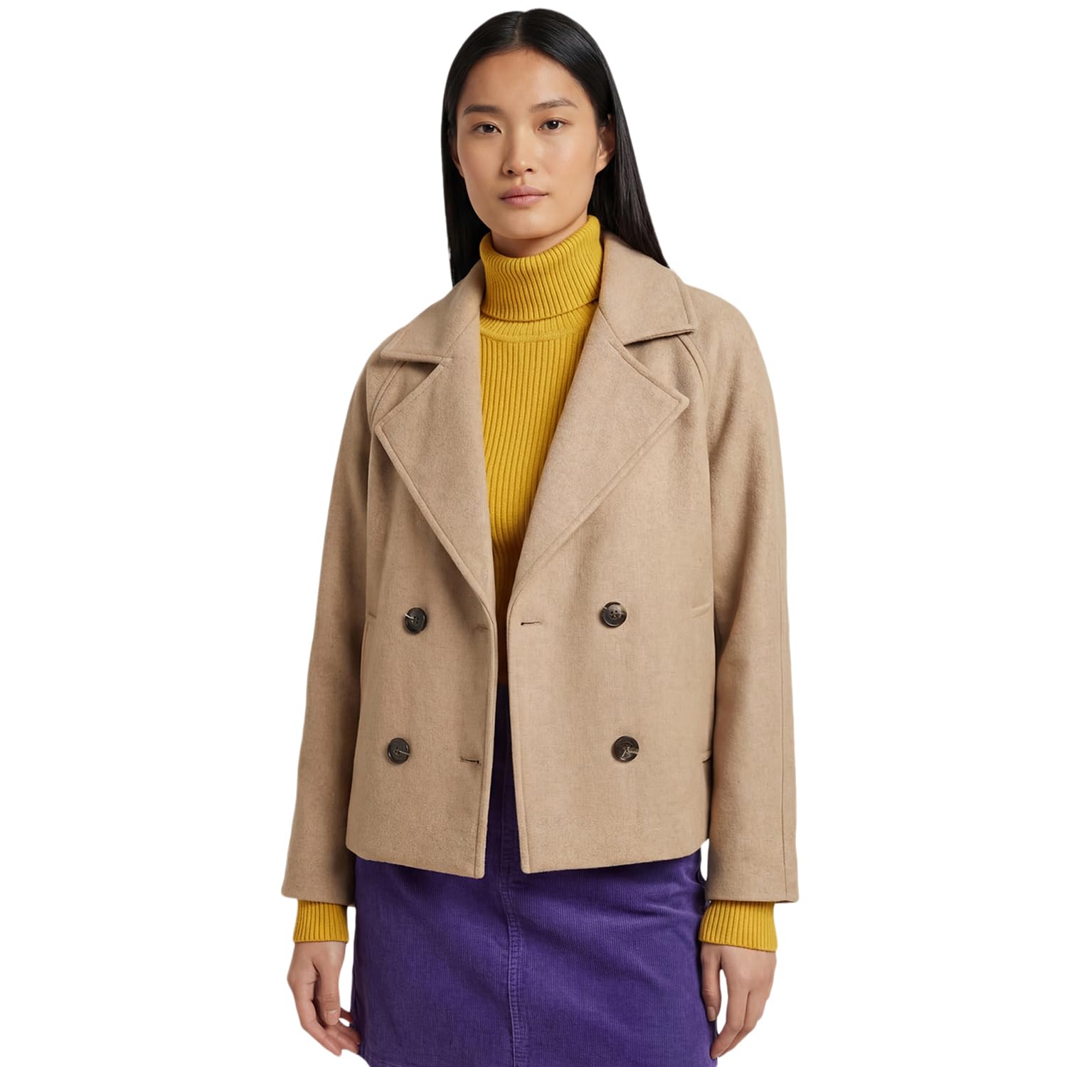 united colors of benetton Lapel Collar Solid Coat-picture-37