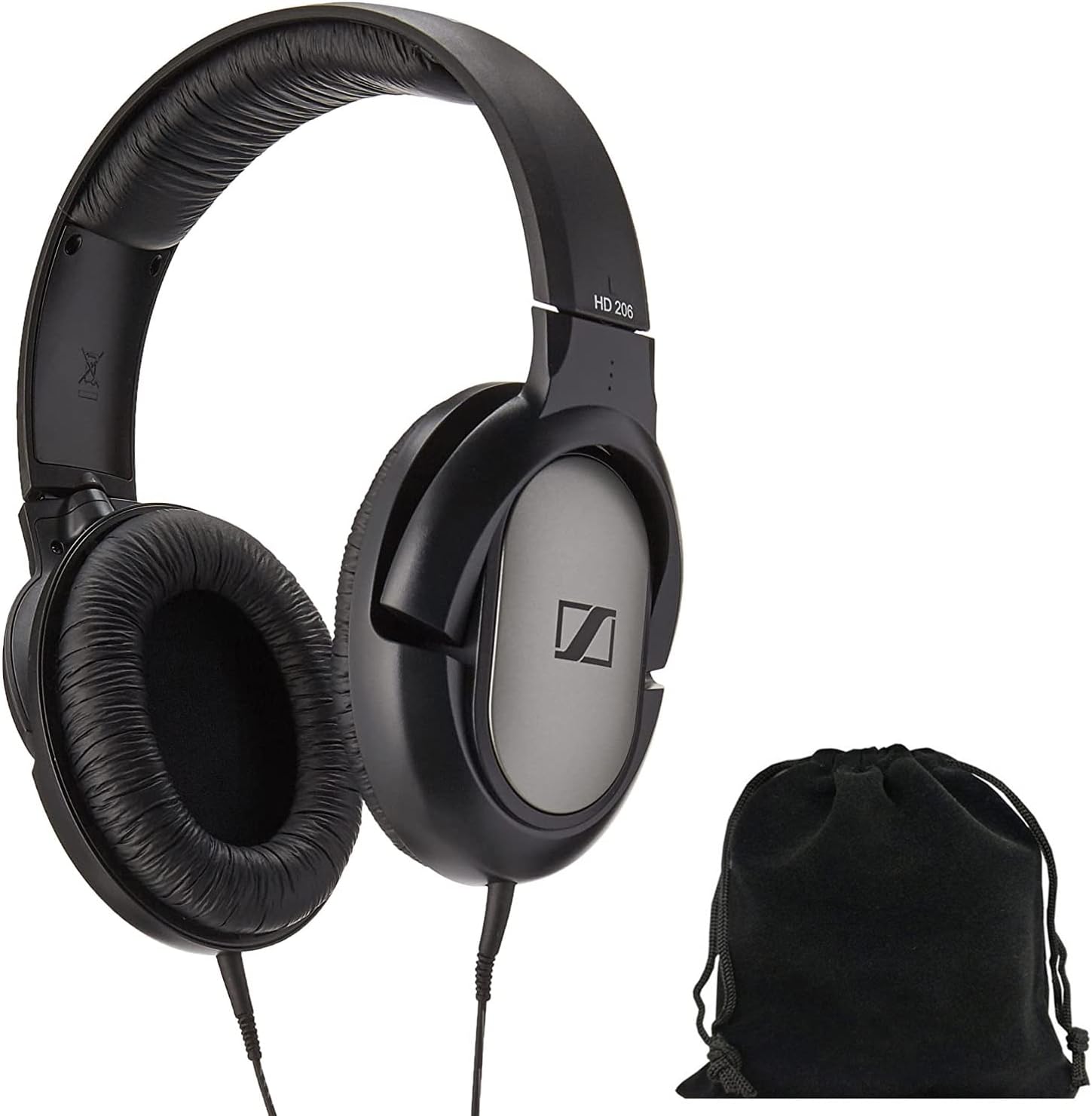 Amazon.com: Sennheiser Headphones HD 206 - Wired Closed-Back Over-Ear,  Includes Velvet Pouch - Black : Electronics