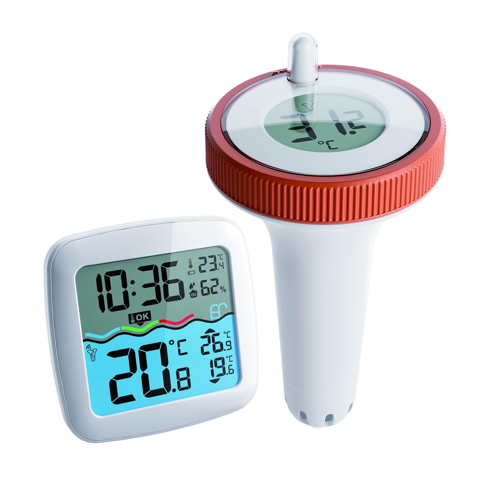 Termómetro Digital Flotante For Piscina, Control Remoto Inalámbrico, Termómetro Interior For Exteriores, For Piscina, Baño, Agua, Spas, Acuarios Monitor Precisión