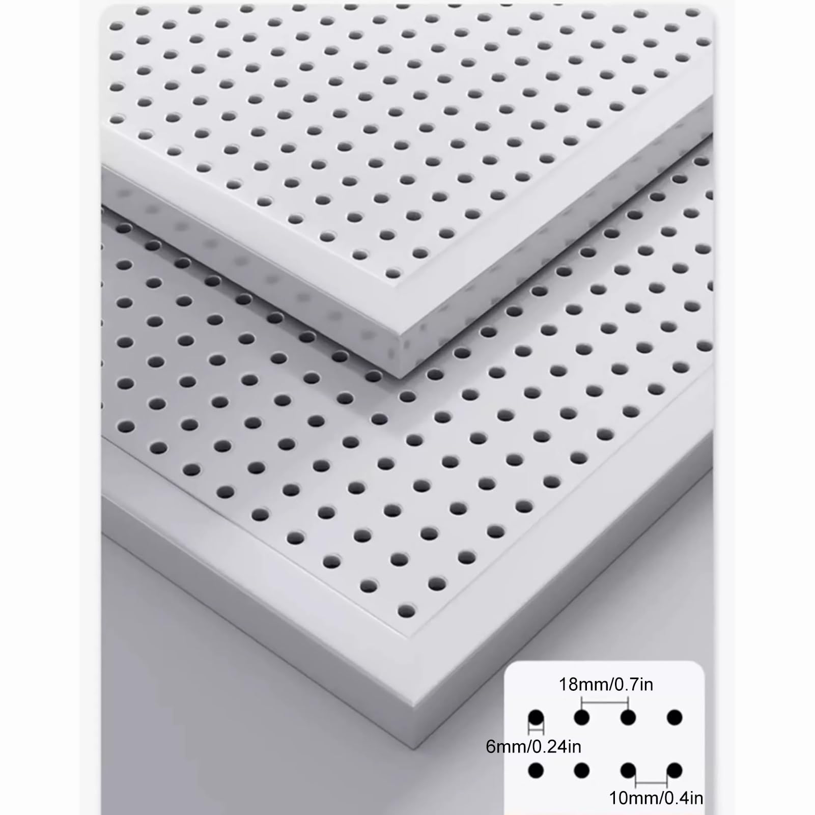 Biała tablica wtykowa na biurko, metalowa tablica wtykowa, organizer, narzędzia, tablica wtykowa z haczykami, do garażu, na wyświetlacz, do biura (120 x 50 cm)