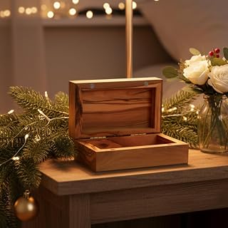 Bethlehem Handicrafts Plain Rectangle Olive Wood Jewelry Box