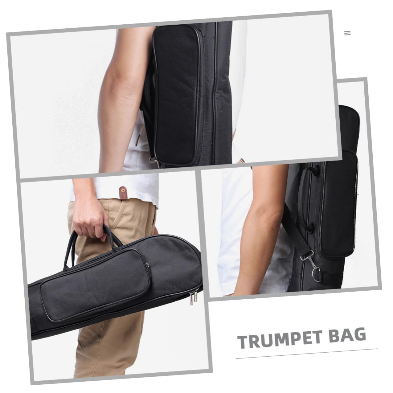 Funda Para Trompeta Pequeña, Bolso De Mano Tela Oxford Acolchada, Estuche Resistente Al Desgaste Para Músicos Jóvenes, Correa De Hombro y Compartimentos De Almacenamiento