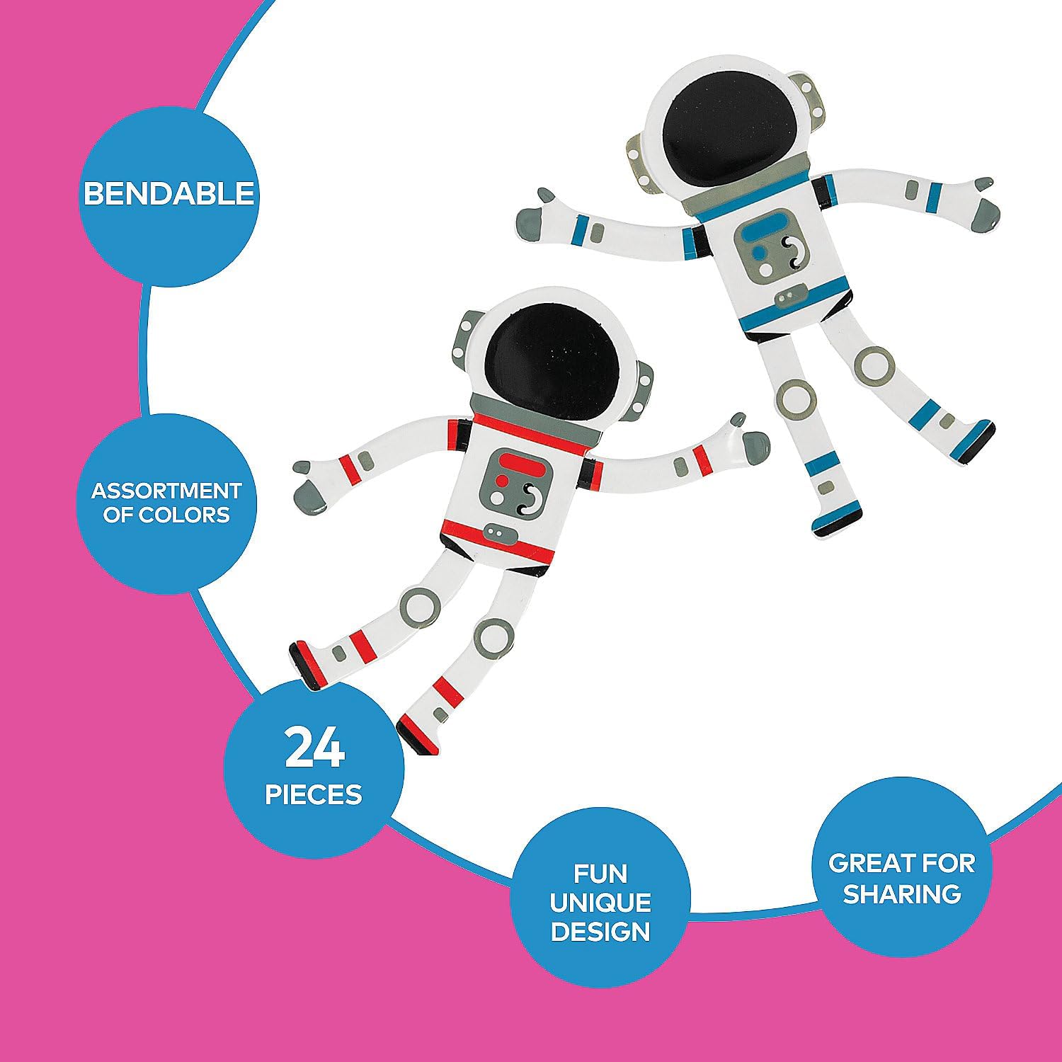 Fun Express Space Astronaut Bendables – 24 Pieces
