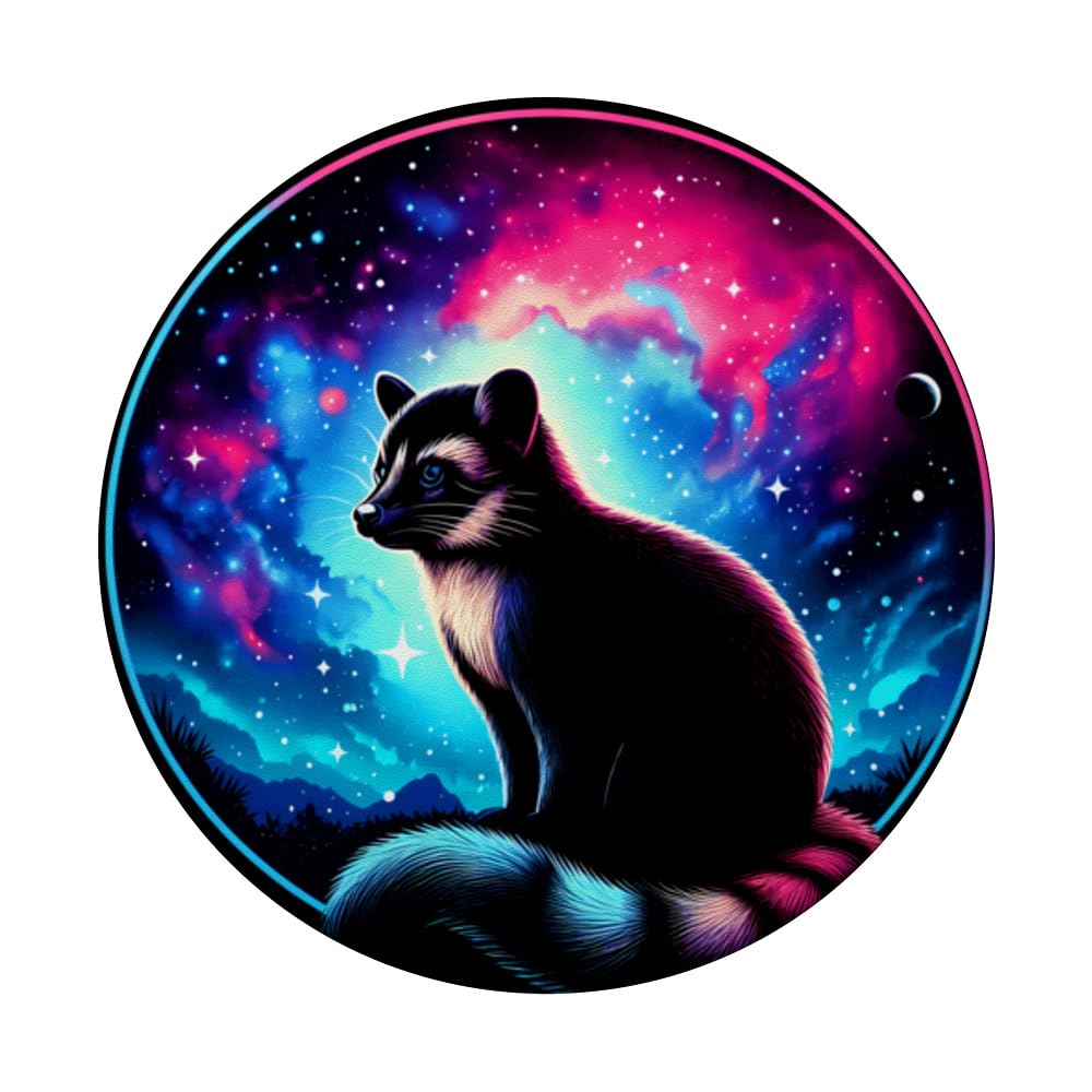 Cool Cosmic Guinea Pig Galaxy Graphic Space Art PopSockets Swappable PopGrip, Black - Image 3