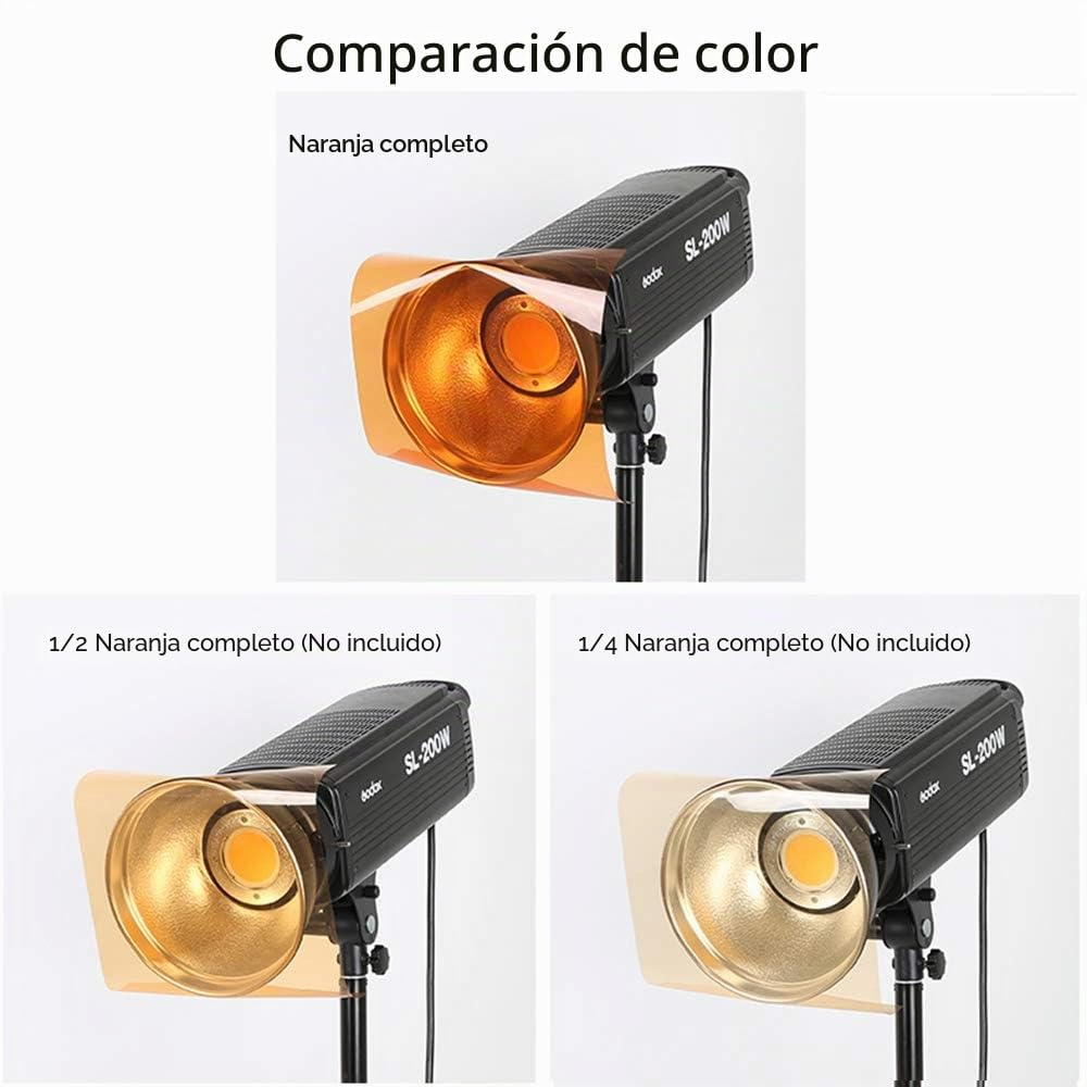 Hoja de gel de color naranja de 40 x 50 cm, Full CTO, 1/2 CTO, 1/4 CTO, filtro de color para iluminación de fotografía de estudio fotográfico, linterna LED