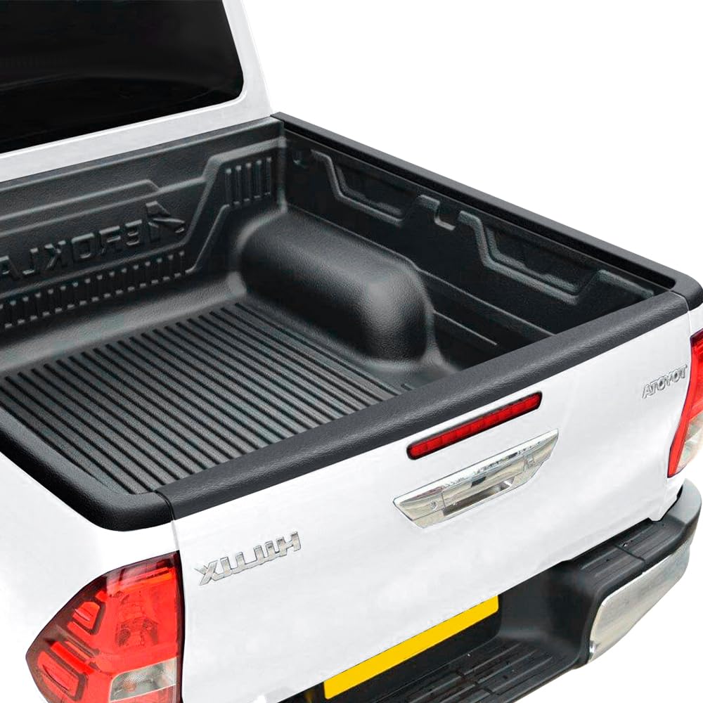 Kit Protezione 3 Pezzi per Toyota Hilux 2016-2020 (Active Lounge) e 2021-2026 (Active) Doppia Cabina, Copribordo Portellone e Rotaie Laterali LLDPE Heavy Duty - Nero Opaco (Solo per Cassone Aperto)