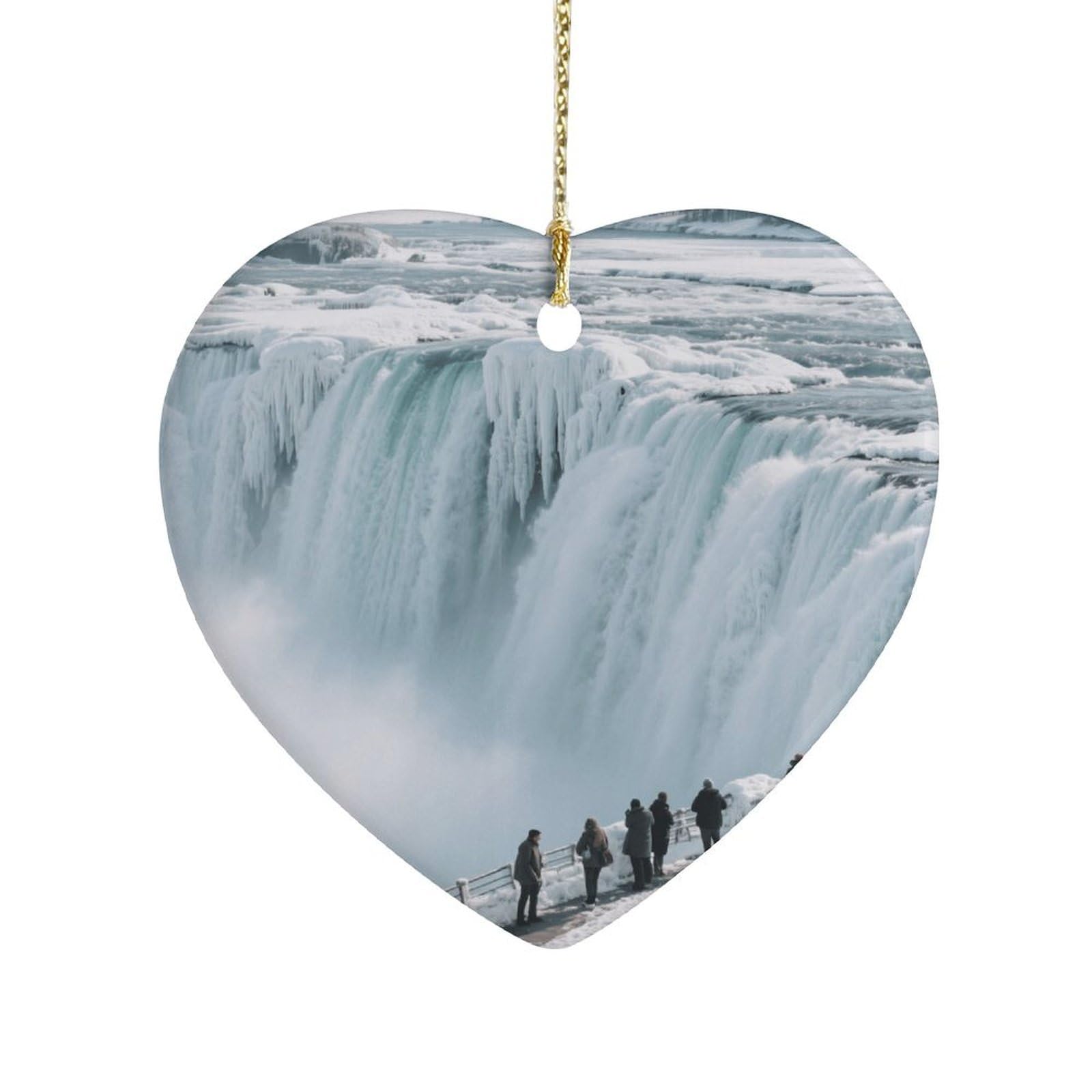 Fekiloot Style Niagara Falls Frozen In Winter Ceramic Ornament Home Decor Keepsake