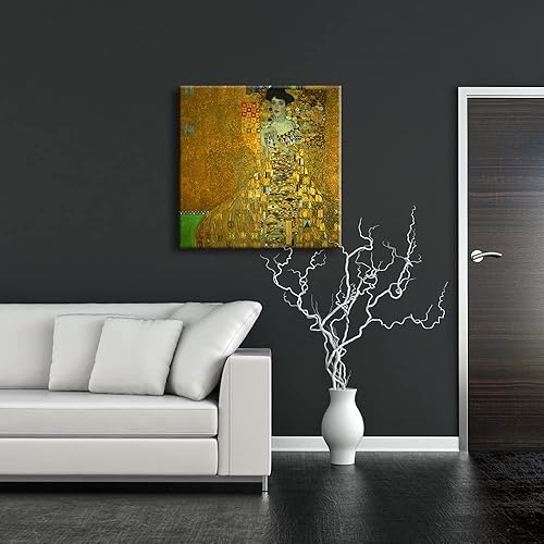 Miniatura 2 de Wieco Art Gustav Klimt - Lienzo enmarcado para pared, con retrato de Adele Bloch-Bauer I, 1907, para sala de estar