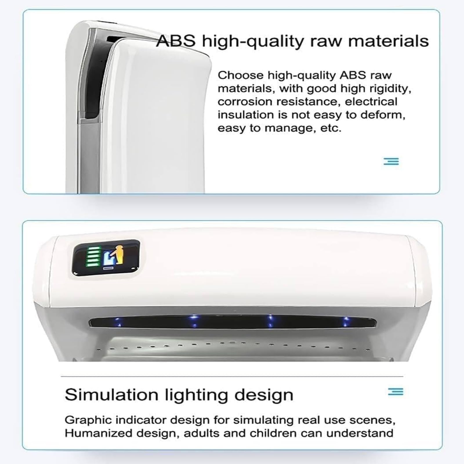 Asciugamani Automatico 1800W, Asciugamani Elettrico Ad Alta Velocità A Parete, Asciugatura Rapida In 5 Secondi, Per Bagni Commerciali, Uffici & Servizi Pubblici gold