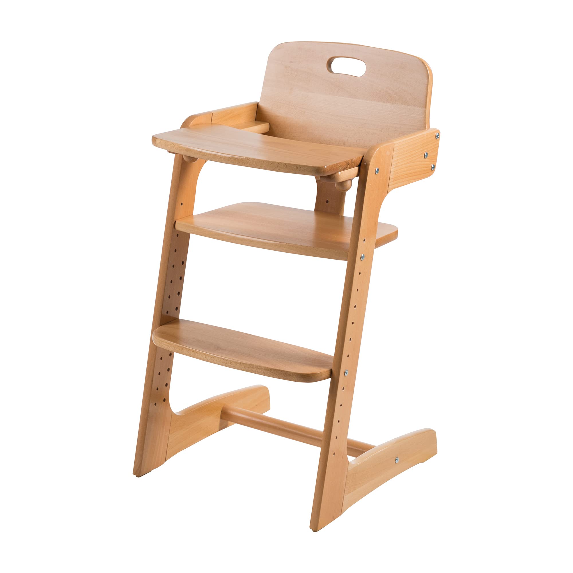 roba Chaise Haute Évolutive en Bois Massif Kid Up + Plateau Repas Détachable - Hauteur Réglable - 6 Mois jusqu'à 50 kg - Naturel
