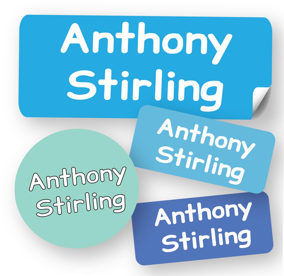 120-ct Personalized Waterproof Name Labels – 3-Line Custom Stick-On Tags for Daycare & Camp – Dishwasher-Safe, Cute Pastel Designs, Pre-Cut