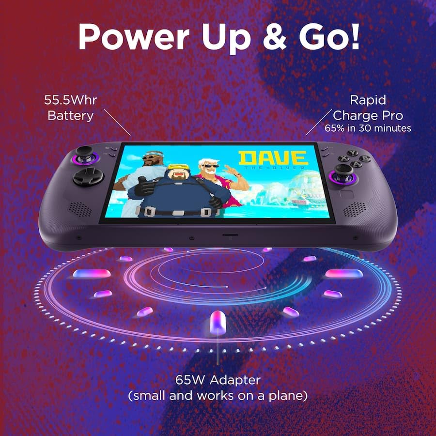 Image of Lenovo Legion Go S Gaming Handheld Consoles, Steam OS, 8 inch 120Hz IPS LCD Touch Screen, AMD Ryzen Z2 Go, 16 GB RAM LPDDR5X 1TB SSD