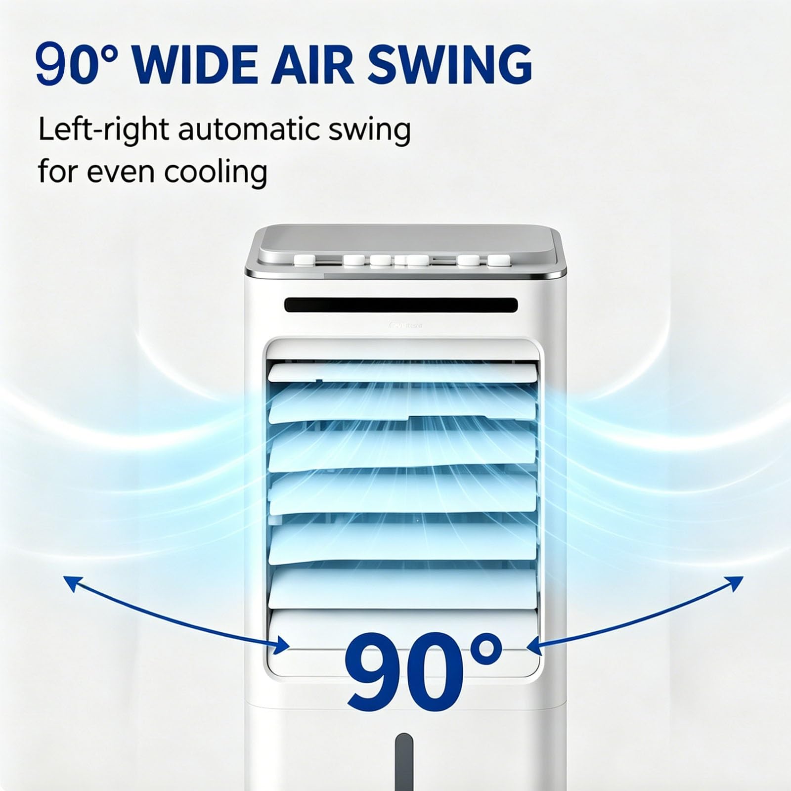 Aire acondicionado portatil con agua de 5 L, 3 velocidades, oscilación de 120°, aire acondicionado sin tubo para dormitorio, oficina