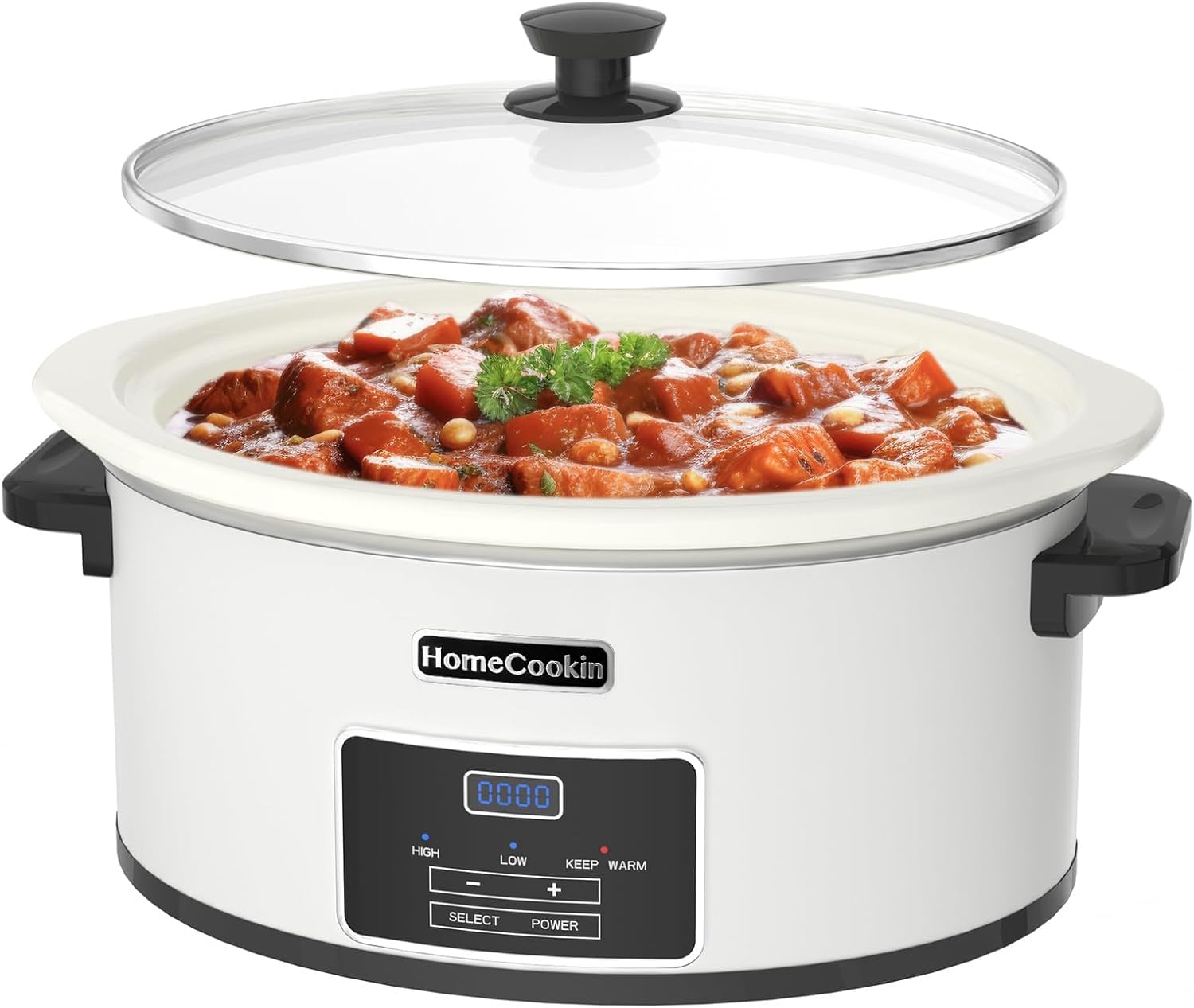 HOMECOOKIN 7-Quart Programmable Slow Cooker with Timer Keep Warm – Small Kitchen Appliance for Family Dinners – Serves 6+ People (White) HOMECOOKIN 7-Quart Programmable Slow Cooker with Timer Keep Warm – Small Kitchen Appliance for Family Dinners – Serves 6+ People (White)