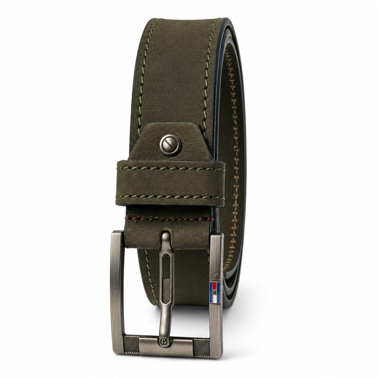 Genuine Leather Belt for Men | 4 cm Wide | Single Prong Metal Pin Buckle | Formal & Casual Wear | Tan, Black, Dark Brown & Olive Green-image-21