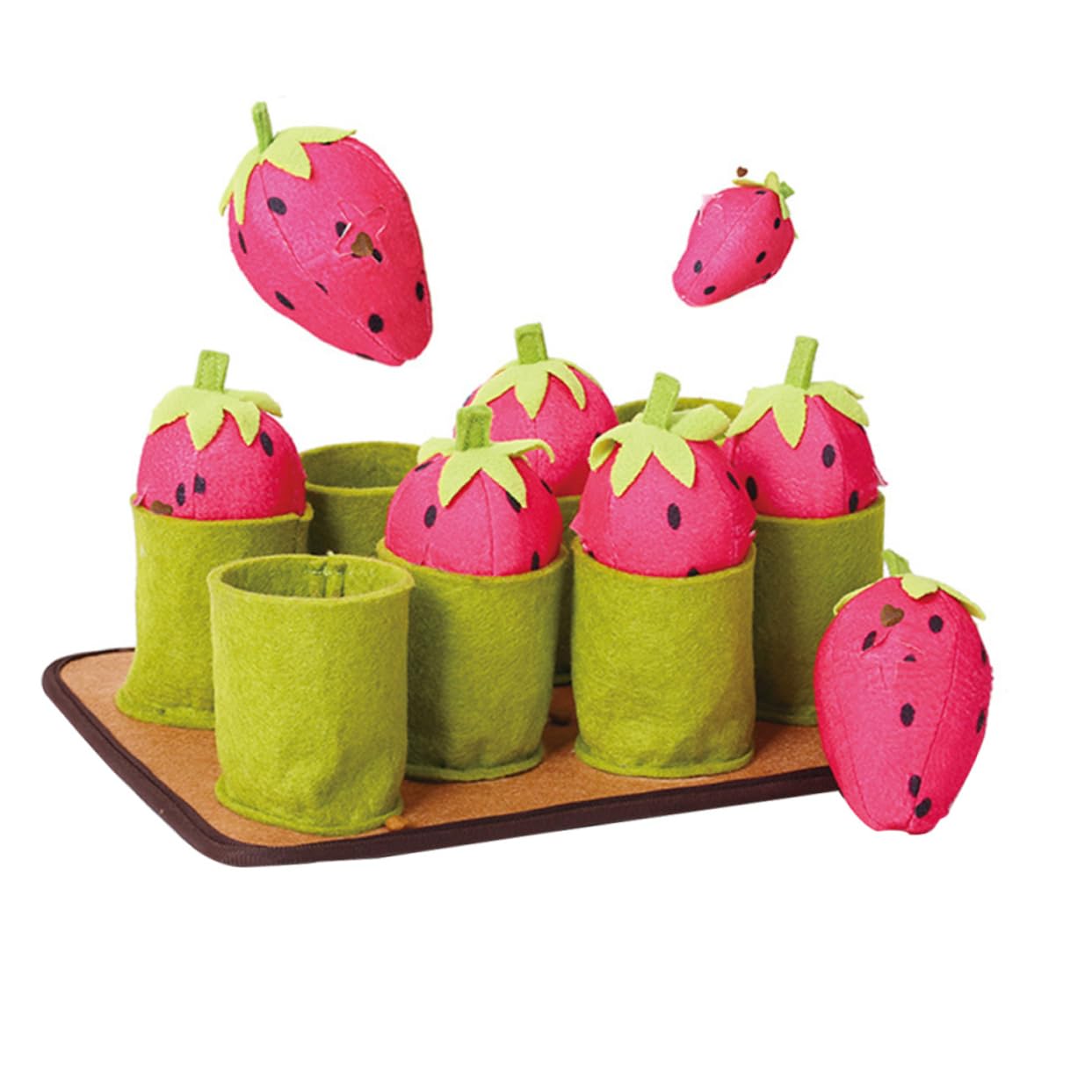 Jouet d'alimentation lente pour chien anti-glouton fraise