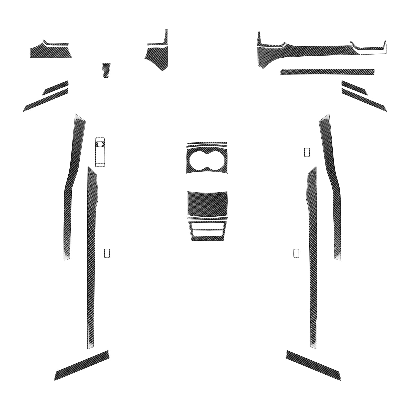 Auto Interior Decoration Decal Full Complement Sticker 24pcs Set Premium Sticker Real Quality Carbon Fiber Interior Trim Accessories Compatible with Tesla Model X 2016-2020 Model S 2012-2020 Black