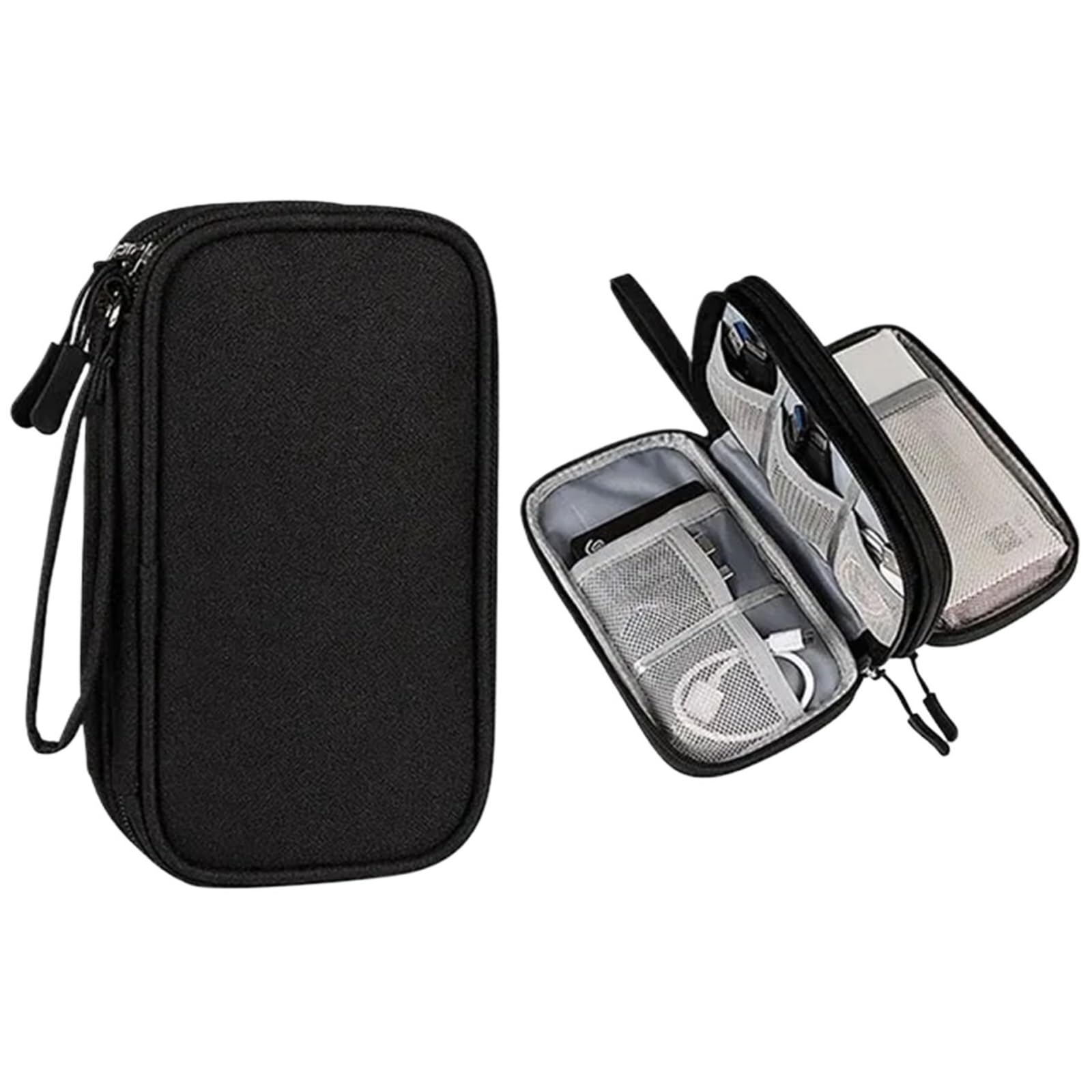 Bolsa para Cables Bolsa organizadora de Viaje de 2 Piezas, for Guardar Cables, Estuche de Transporte, portátiles Impermeables de Doble Capa(Color 3)