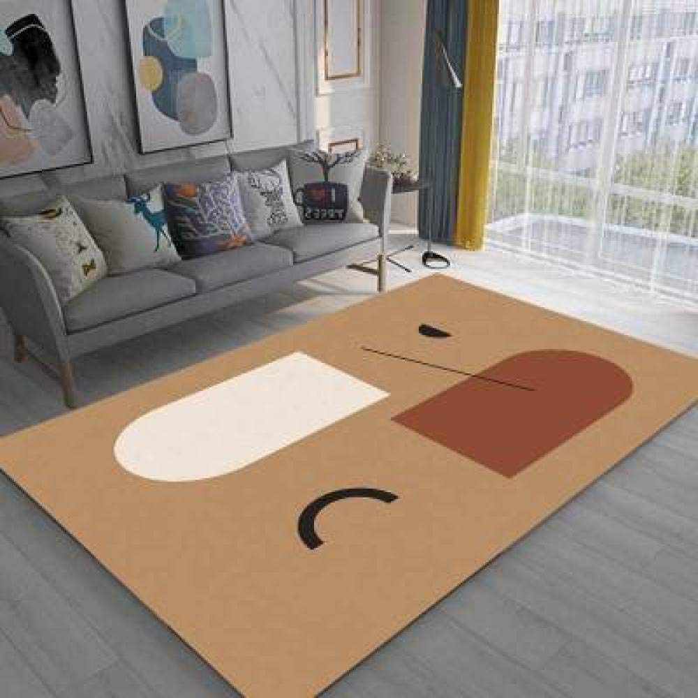 Tapis durable gris abstrait 140x200cm au style traditionnel chic