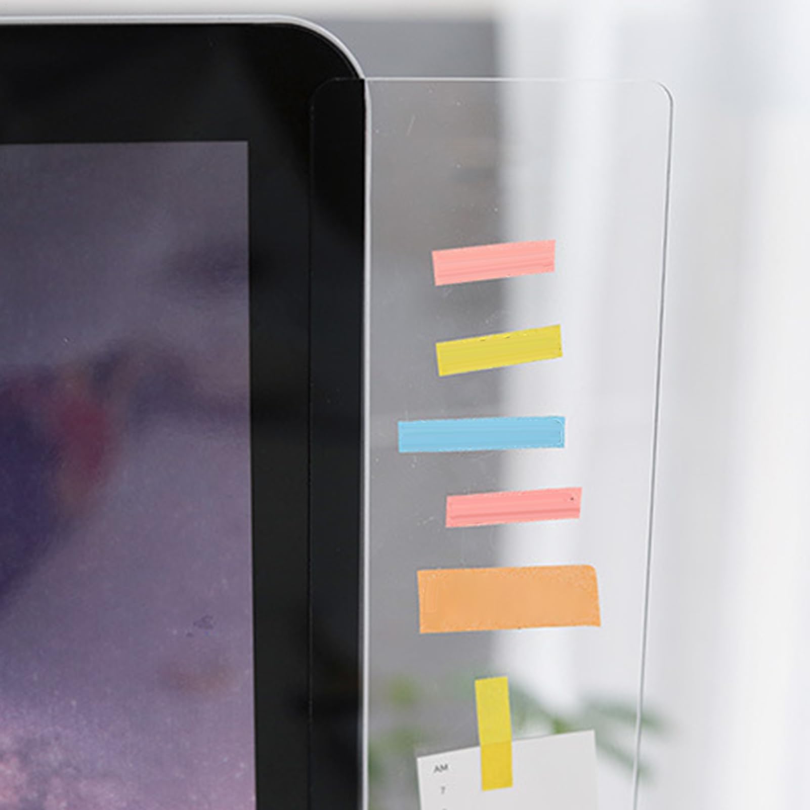 Portanotas adhesivo para pantalla de computadora acrílico transparente accesorio escritorio PC portátil