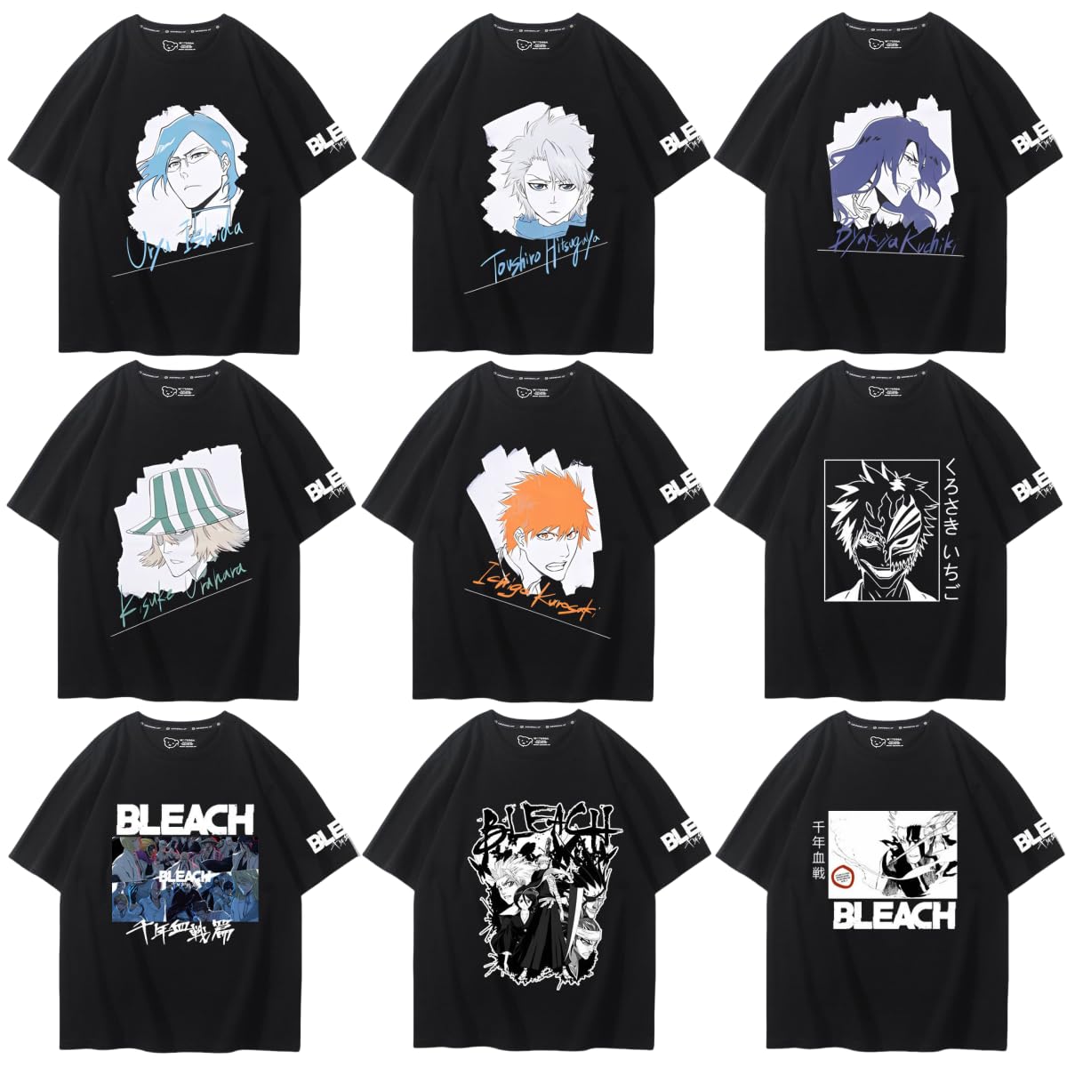 BLEACH ブリーチ アニメ Tシャツ 山本元柳斎重國　ブラック BLEACH ブリーチ アニメ Tシャツ 山本元柳斎重國 ブラック