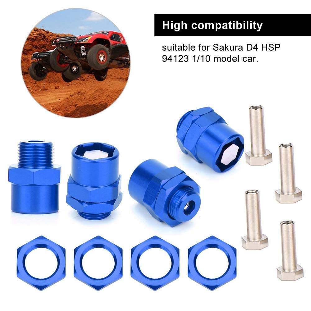 Tbest RC Hex Conversion Adapter 12mm à 17mm - Accessoires Voiture RC Pour Sakura D4 HSP 94123 1/10 (Noir)