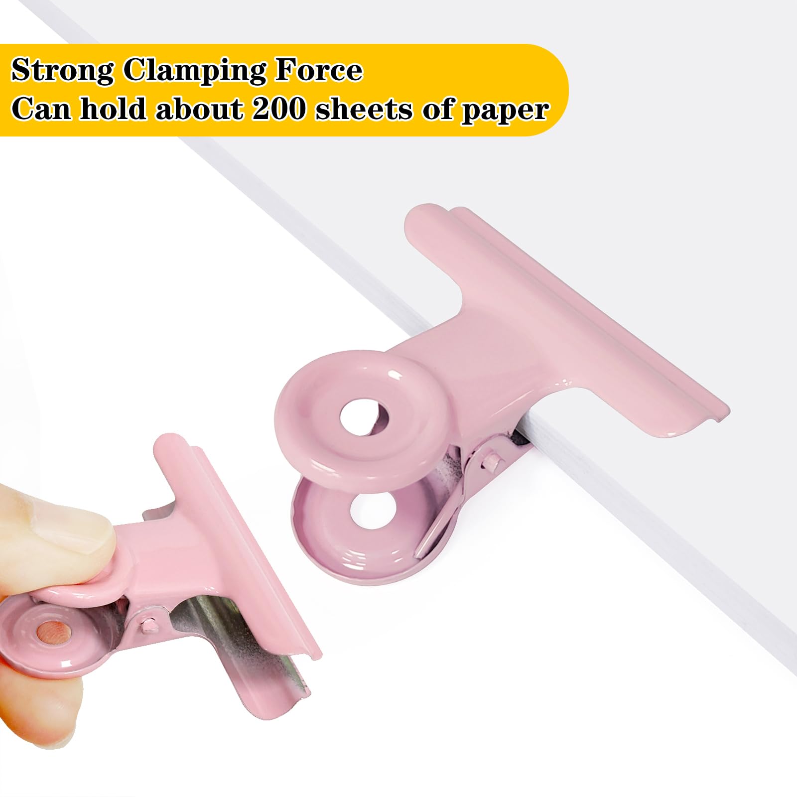 GUOKOFF 12 Pcs Large Bulldog Clips, 38mm Binder Clips, Metal Hinge Clips Binder Paper Clamp for Crafts Photo File Office (6 Colours) - Image 3