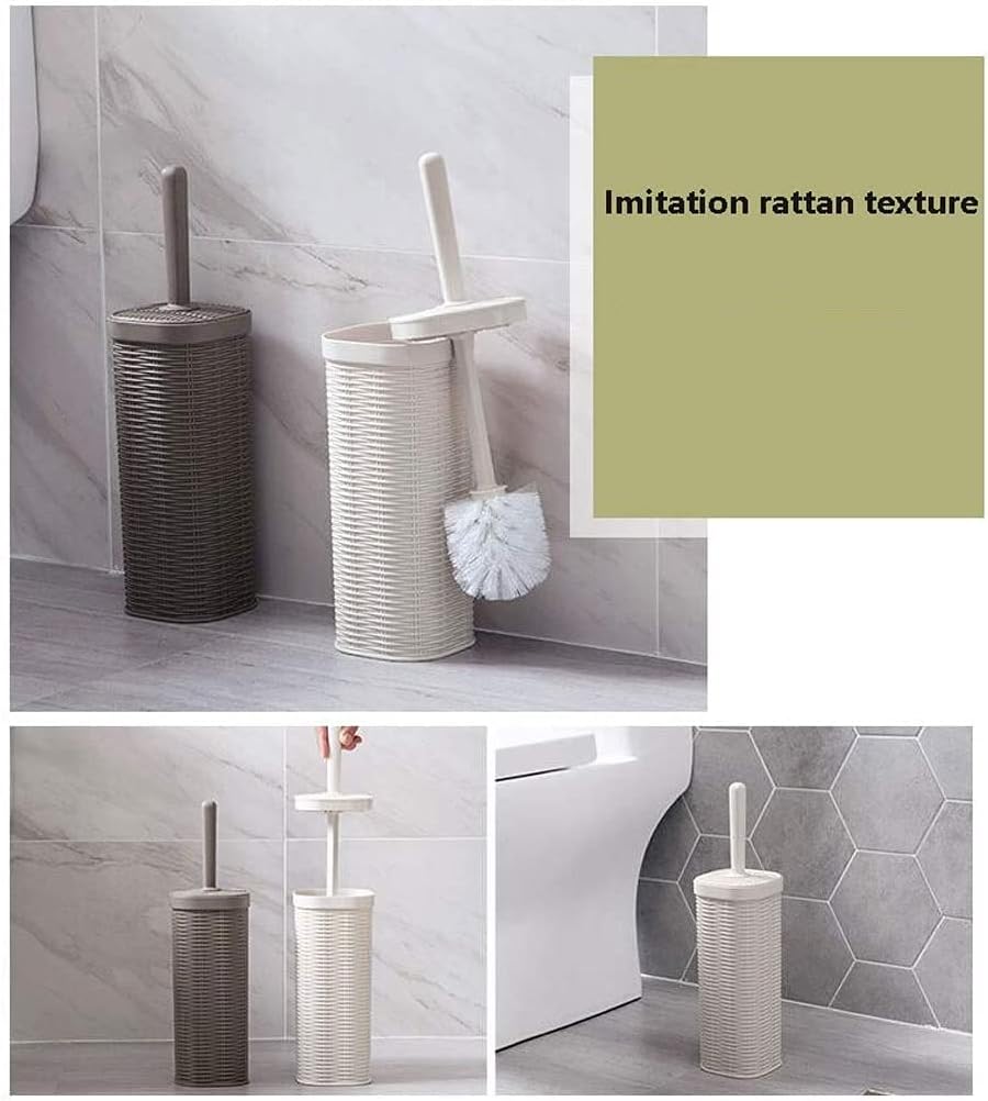 Toilet Brush Toilet Brush and Holders Bathroom WC Toilet Brushes Plastic Scrubber Set Toilet Bowl Brush Toilet Brushes for Home Bathroom (Color : Beige)