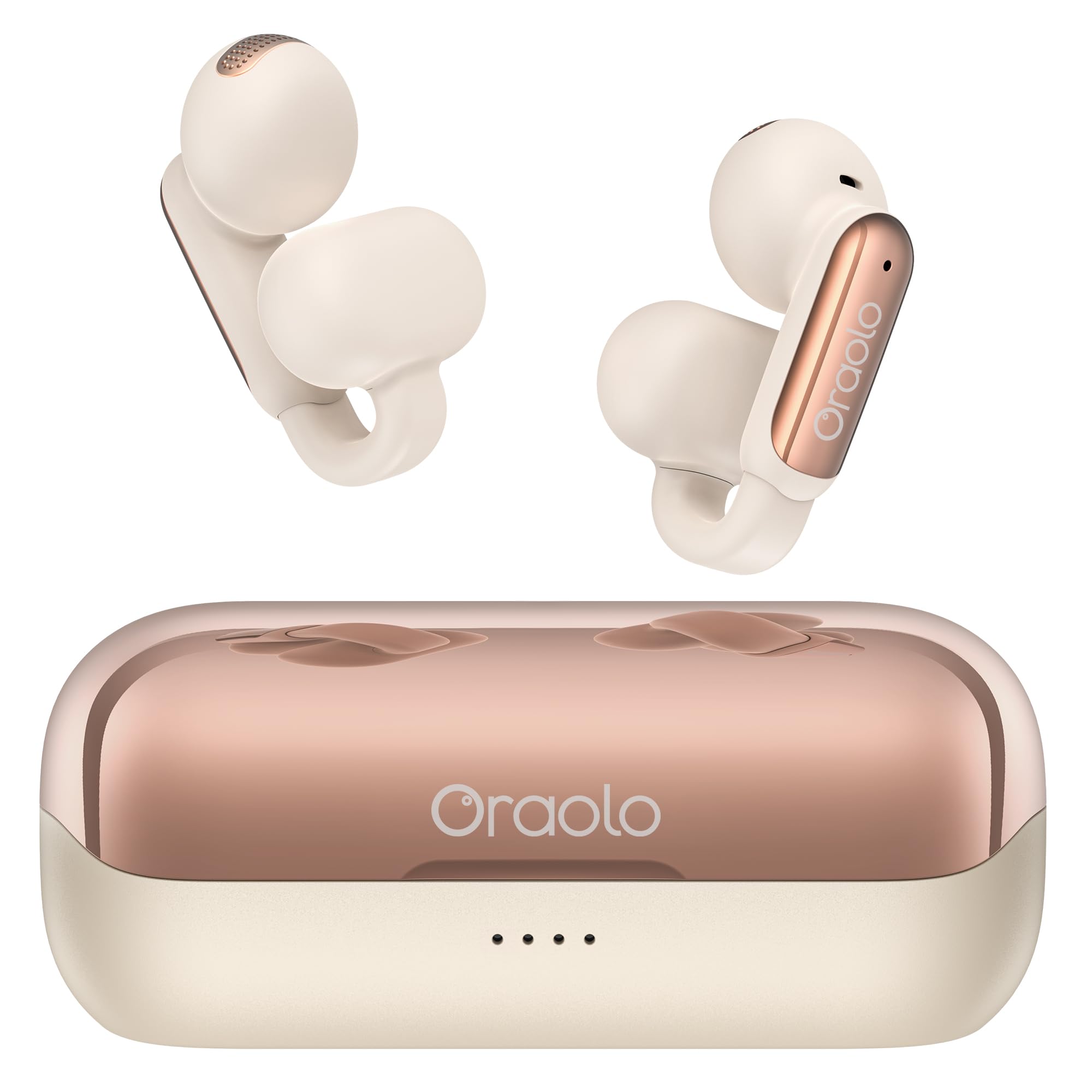 Oraolo Bluetooth Earbuds, Crystal Clear Call, USB-C Charging, Bluetooth 6.0 Open Earphones with ENC, IPX5 Waterproof Wireless Clip-on Earbud, Gift for Christmas Man/Women