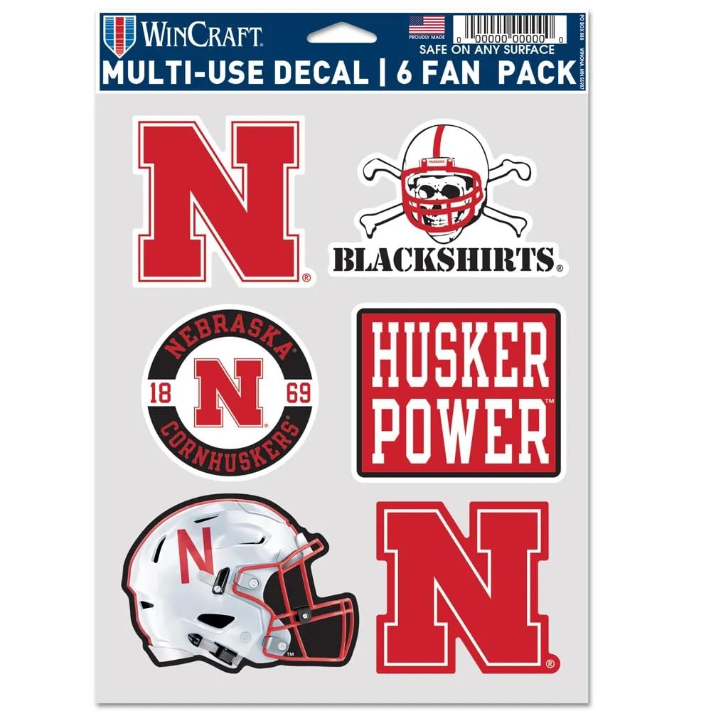 Nebraska Cornhuskers lot de 6 ventilateurs de poche et table portables