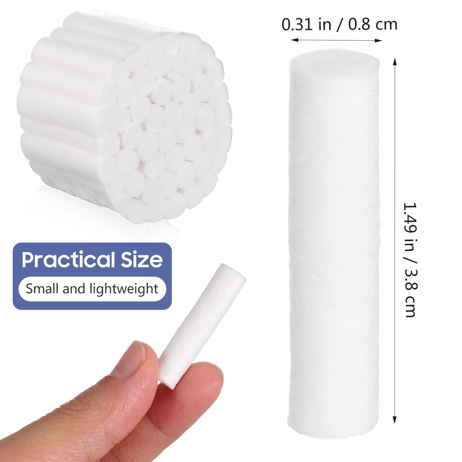 Tiras de Algodón Dental 5 Piezas 8x38mm Ligeras y Resistentes | Alta Absorción Hemostática, Uso en Lavado Bucal, Hogar y Clínicas Dentales, Ligero y No se Rompe Fácilmente