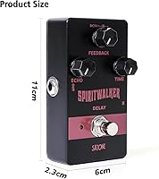 Vista 6 de Satone Pedal de guitarra retardada, Spritwalker Pedal de efecto de guitarra eléctrica Delay DC 9V Mini Pedal de retardo analógico True Bypass