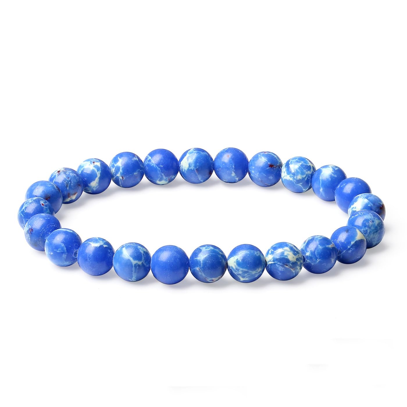 XIANNVXIBlue Bracelet for Women 8mm Bead Bracelet Healing Gemstone Bracelet Ladies Bracelet Blue Jewellery