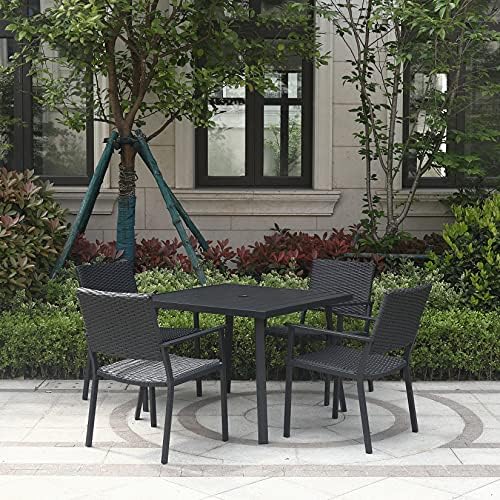 CHopetree Patio Chair for All Weather Outdoor Dining with Hand Woven