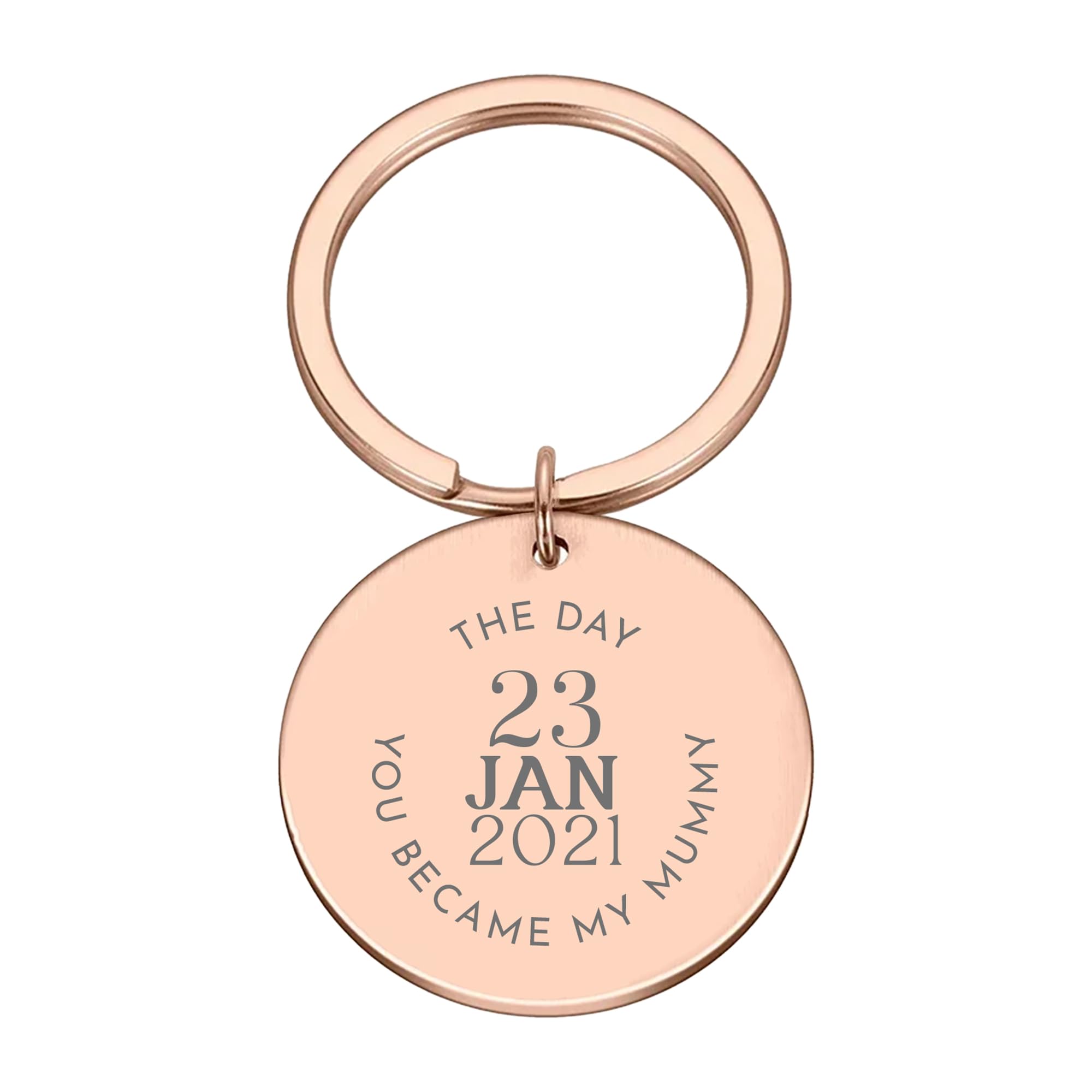 Print Maniacs Keyring Keychain Mothers Day Christmas Birthday Keepsake Novelty Jewelry Gift For Her Wife Mum Mummy Stepmom (Large - 3cm, Rose Gold)