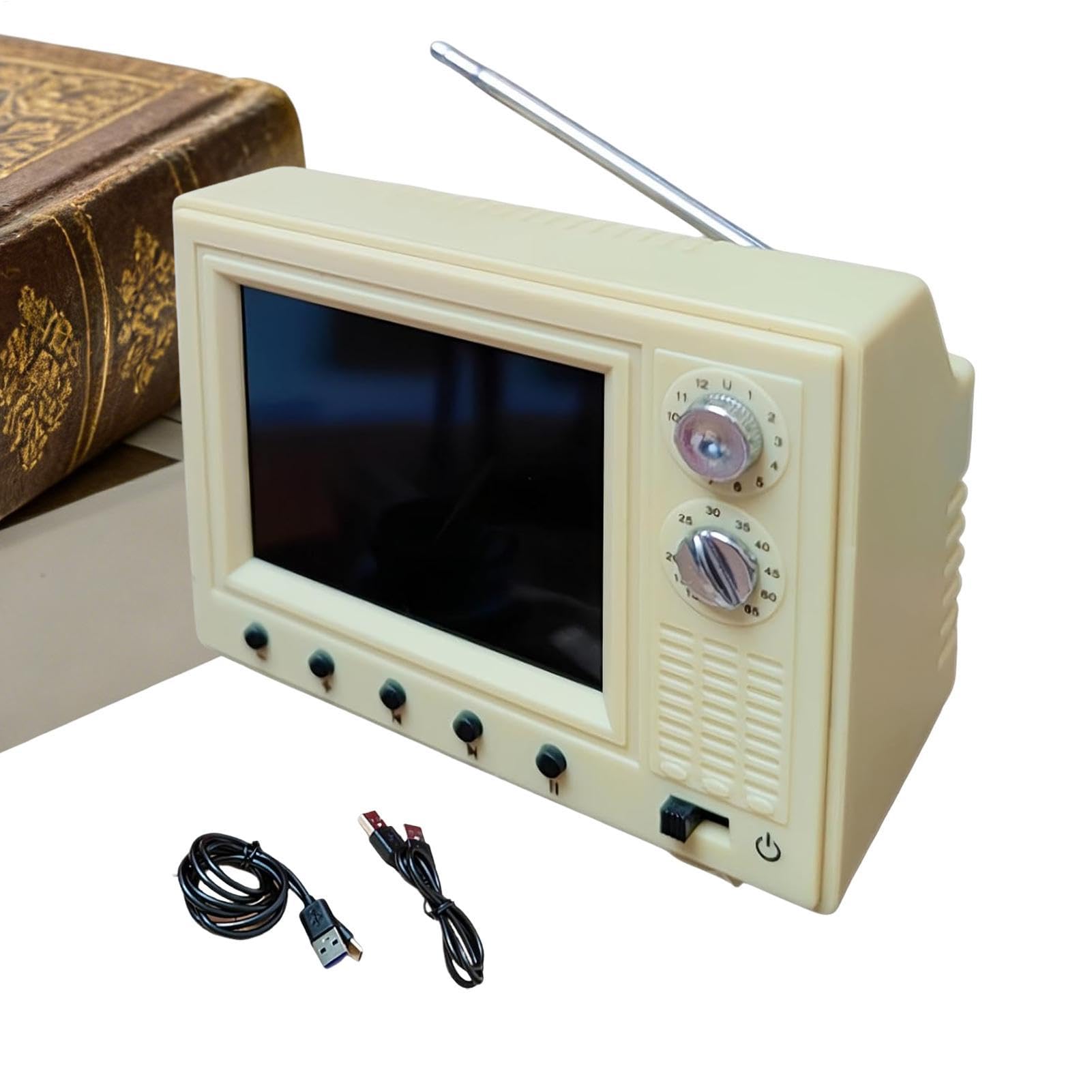 TV Vintage de Poche pour combler le vide d'une étagère Mini TV 720p