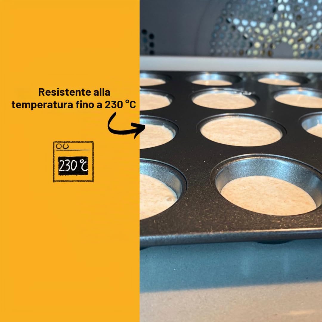 Birkmann Easy Baking 881112 Stampo per 24 Mini Muffin, Metallo, Grigio