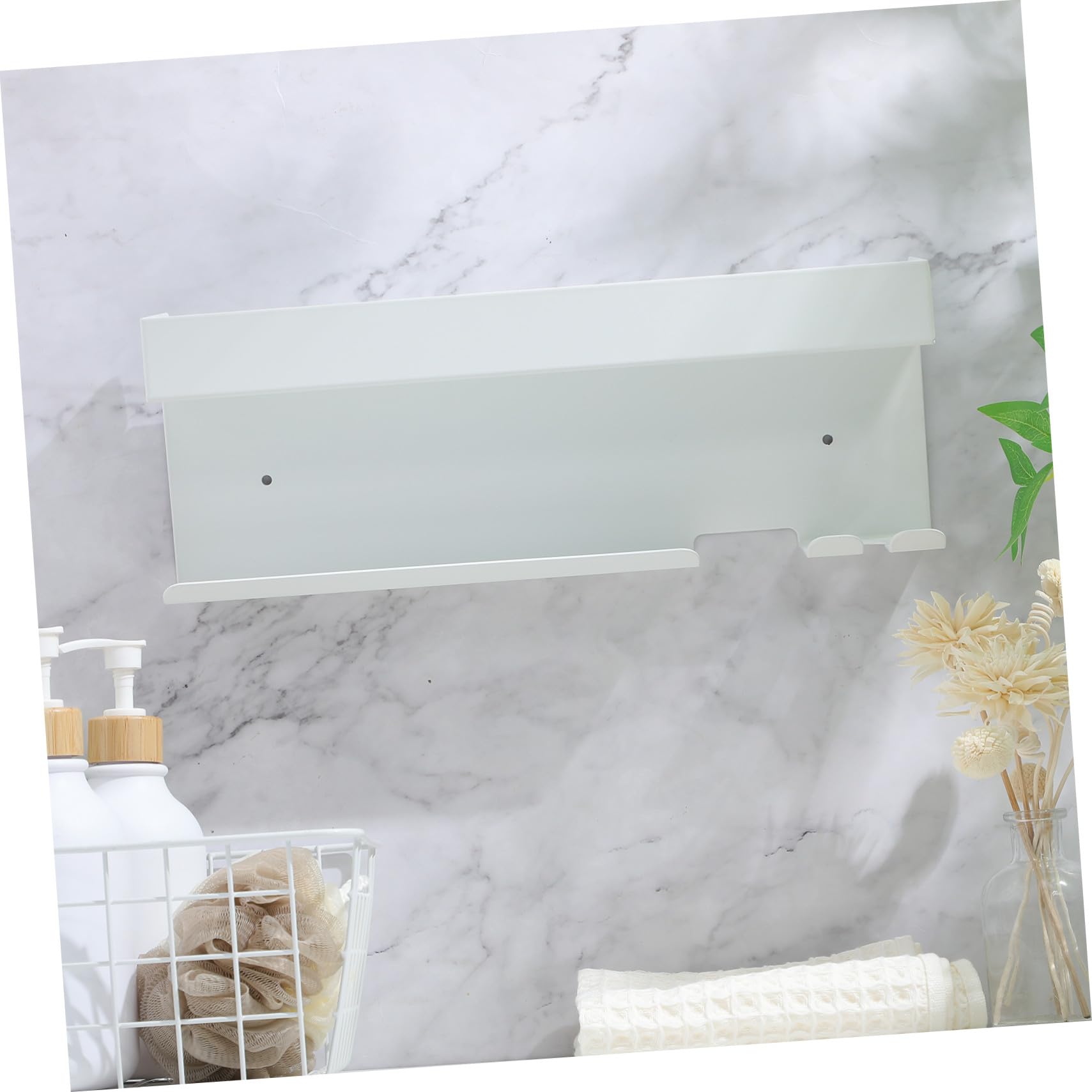 Toyvian Aluminium Haartrockner Halterung Ohne Bohren Wandmontierter Föhnhalter Hitzebeständiger Lockenstab und Glätteisen Organizer Platzsparendes Badezimmer Zubehör Einfache Montage Weiß