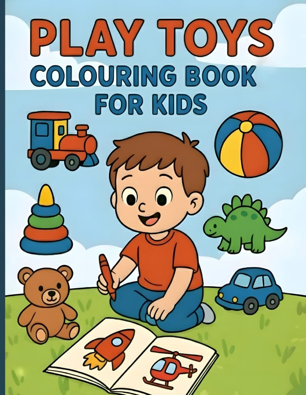 Play Toys Colouring Book for Kids: 50 Pages of Creative Fun: Cars, Robots, Teddy Teddy Bear & More!