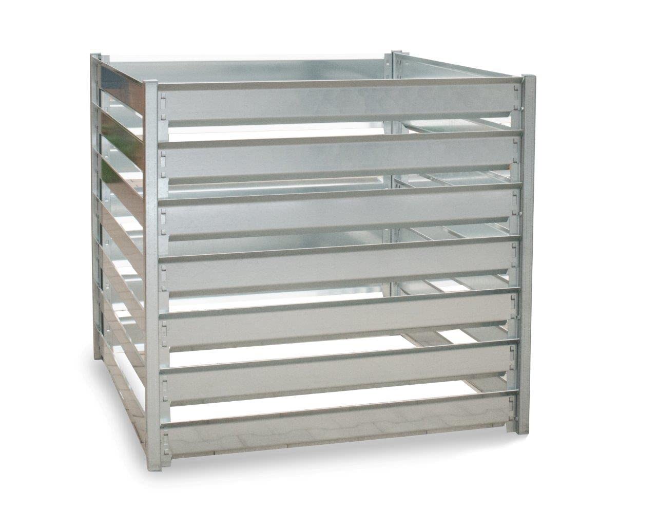 Metall Komposter 1150 aus feuerverzinkten Stahlblech, Stärke 2 mm, Abmessung 107 x 107 x 100, Inhalt 1150 L