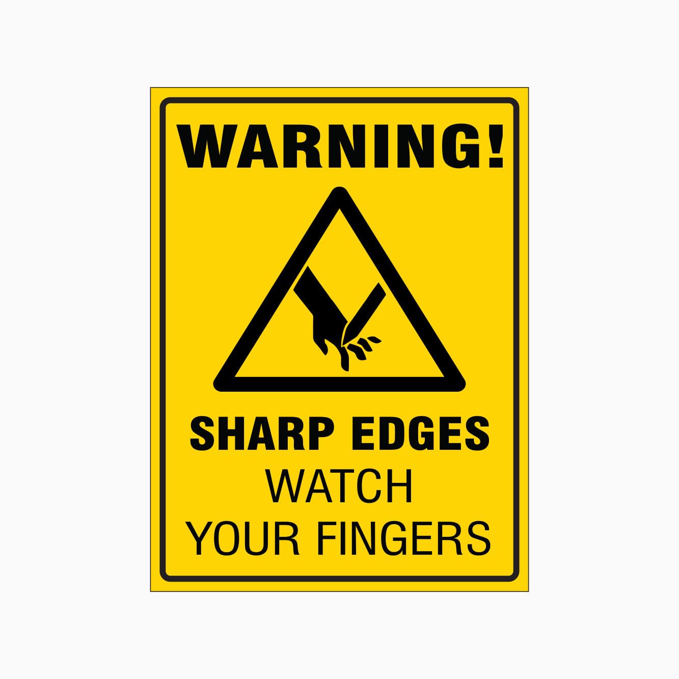 WARNING SHARP EDGES WATCH YOUR FINGERS Sign Workplace Metal Tin Sign 8 x 12 inch for Industrial & Commercial Series